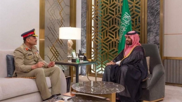 رئیس ستاد ارتش پاکستان با ولیعهد عربستان سعودی دیدار کرد