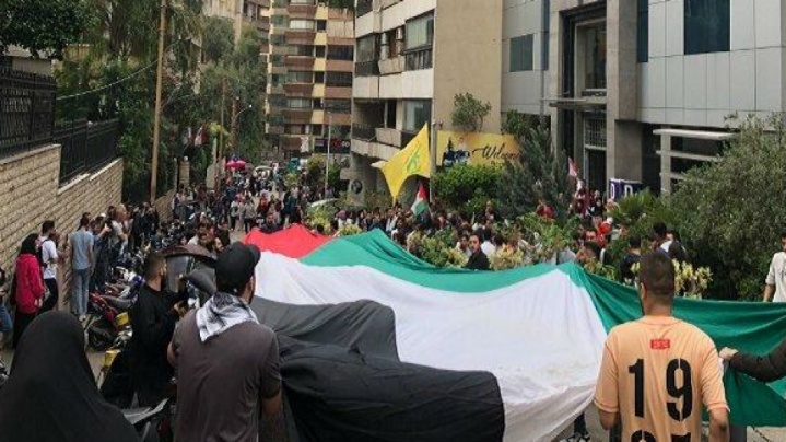 تحصن دانشجویان لبنانی در حمایت از غزه