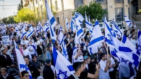 راهپیمایی تحریک‌آمیز «پرچم» صهیونیست‌ها در قدس اشغالی