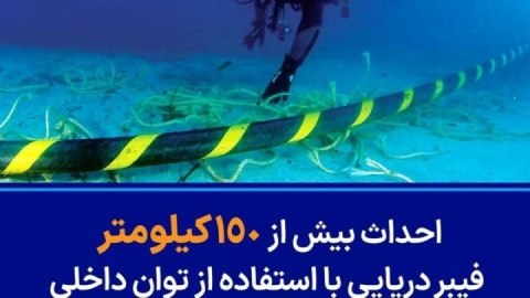 اتصال پایدار جزایر بوموسی، تنب بزرگ و کوچک به کشور  با ۱۵۰ کیلومتر فیبر نوری