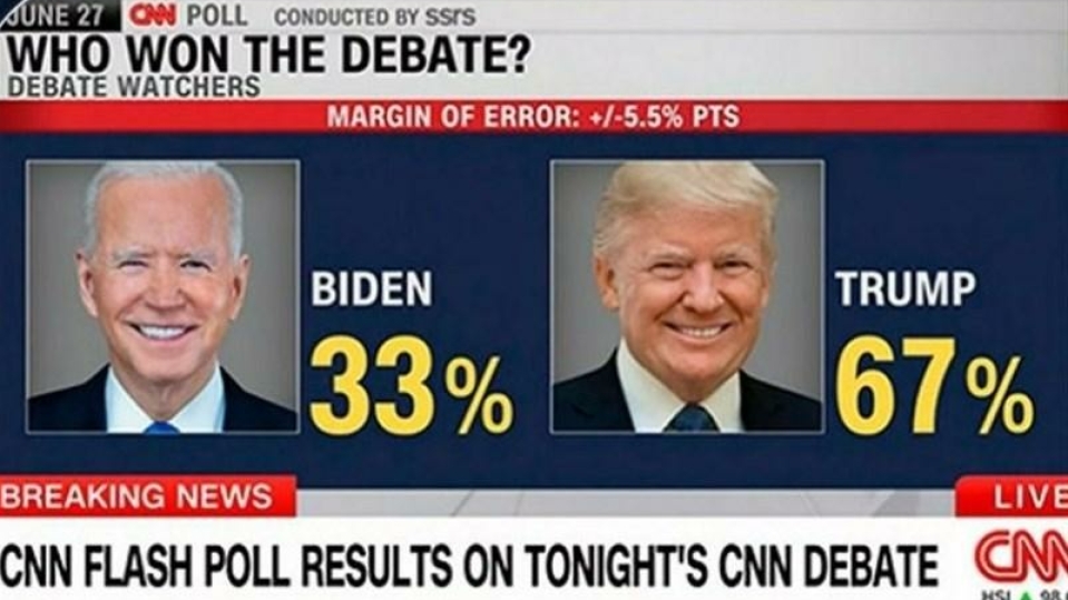 نظرسنجی: اکثر ناظران ترامپ را پیروز مناظره دانستند