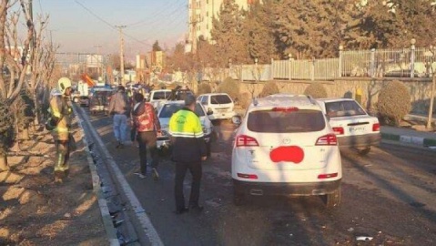 تصادف زنجیره‌ای در اتوبان شهید بابایی