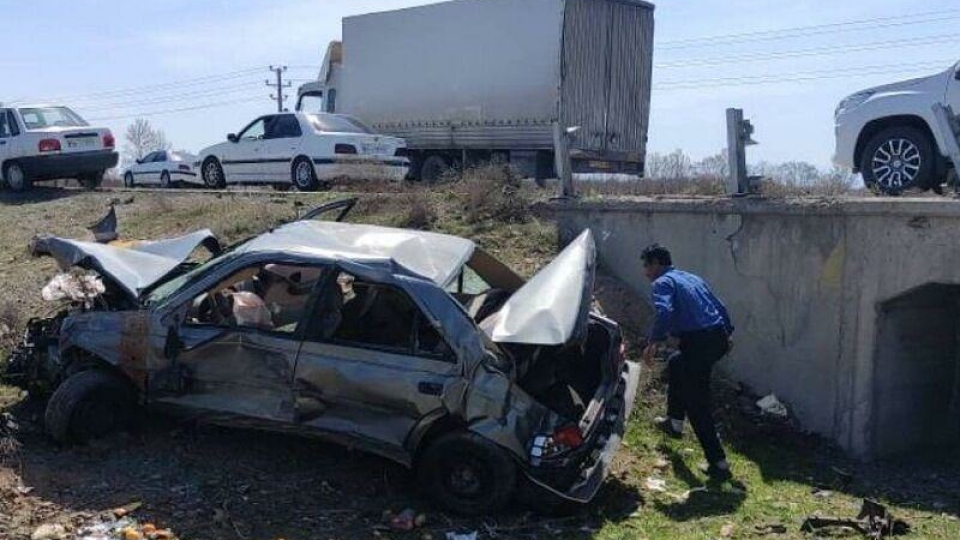 8 مصدوم در ۲ حادثه واژگونی خودرو محور نیشابور- مشهد