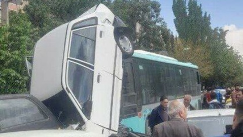 اتوبوس ترمز برید، پراید هوا شد!