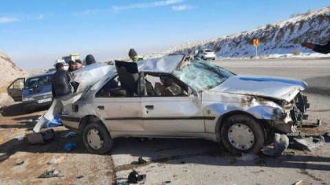 مرگ ۲ نفر براثر واژگونی خودرو