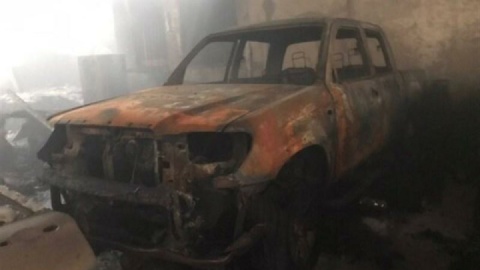 آتش‌سوزی انبار لوازم یدکی خودرو در جاده قدیم کرج