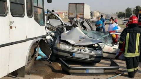 تصادف مرگبار اتوبوس و پژو در محور آشخانه به جنگل گلستان