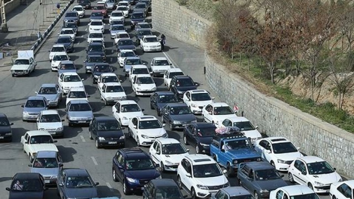 ترافیک سنگین در جاده چالوس