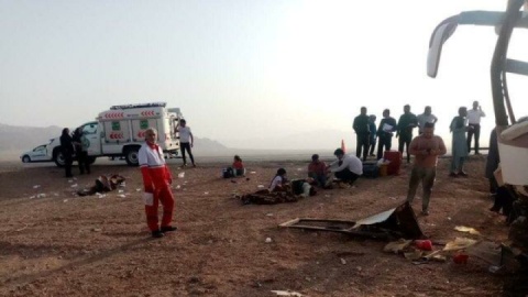 واژگونی اتوبوس در جاده انار به مهریز یزد ۳۱ مصدوم برجا گذاشت