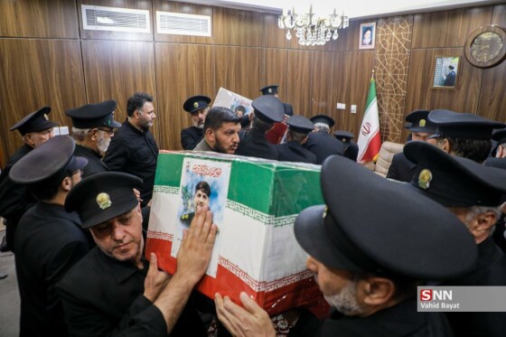 وداع با چهار شهید حملات رژیم صهیونیستی در حرم مطهر رضوی