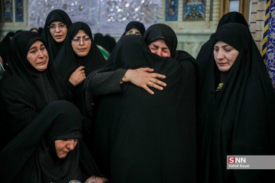 وداع با چهار شهید حملات رژیم صهیونیستی در حرم مطهر رضوی