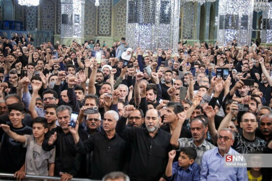 وداع با چهار شهید حملات رژیم صهیونیستی در حرم مطهر رضوی