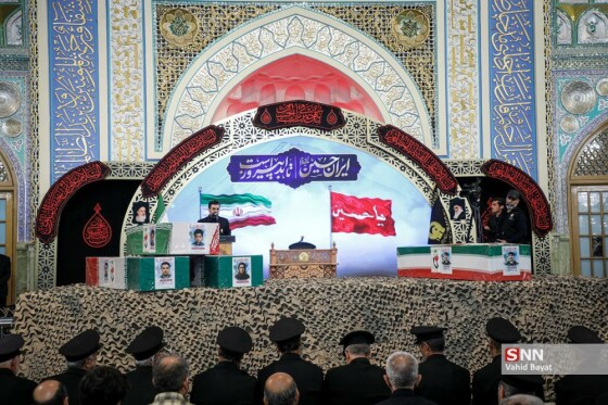 وداع با چهار شهید حملات رژیم صهیونیستی در حرم مطهر رضوی