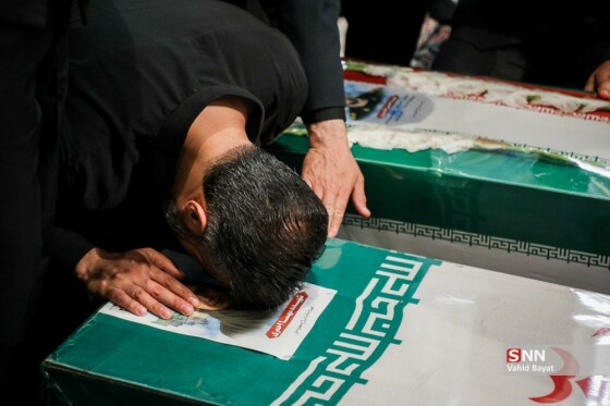 وداع با چهار شهید حملات رژیم صهیونیستی در حرم مطهر رضوی