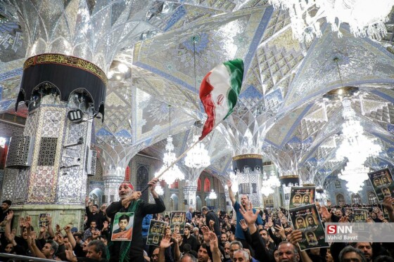 وداع با چهار شهید حملات رژیم صهیونیستی در حرم مطهر رضوی