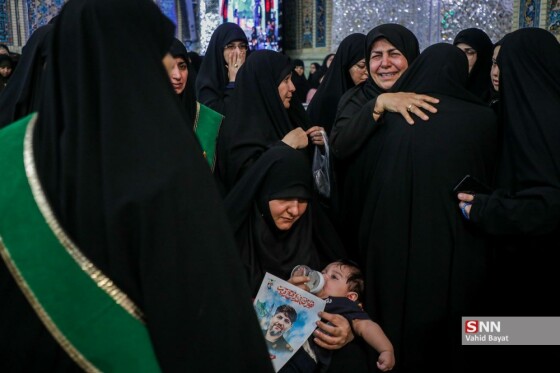 وداع با چهار شهید حملات رژیم صهیونیستی در حرم مطهر رضوی