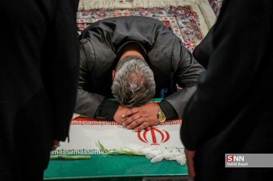 وداع با چهار شهید حملات رژیم صهیونیستی در حرم مطهر رضوی