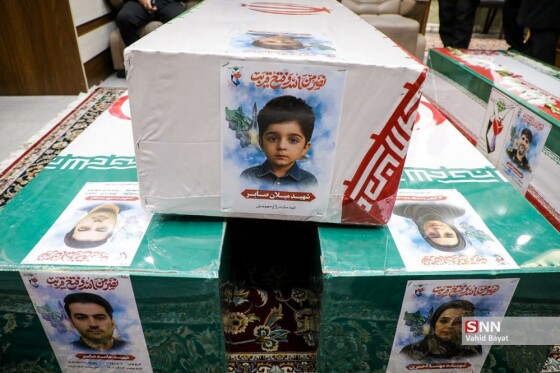 وداع با چهار شهید حملات رژیم صهیونیستی در حرم مطهر رضوی