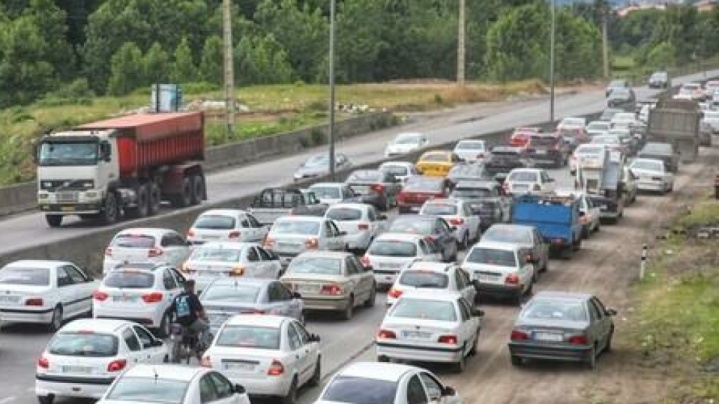 ترافیک سنگین در جاده چالوس و هراز
