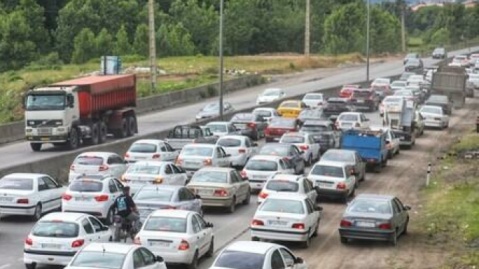 ترافیک سنگین در جاده چالوس و هراز