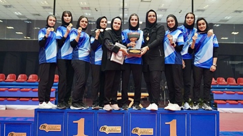 دانشگاه آزاد در لیگ برتر تنیس روی میز زنان قهرمان شد