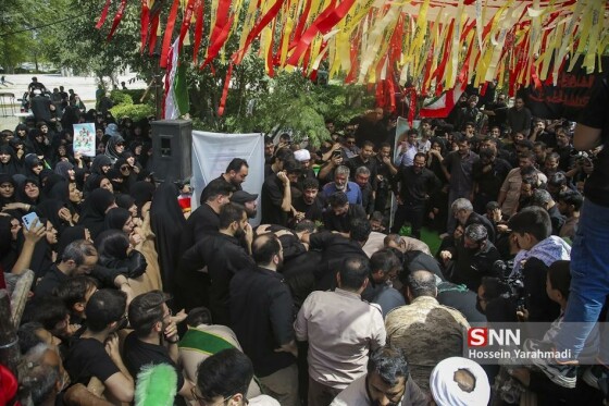 تشییع پیکر مطهر ۶ تن از شهدای هوافضای سپاه در کاشان