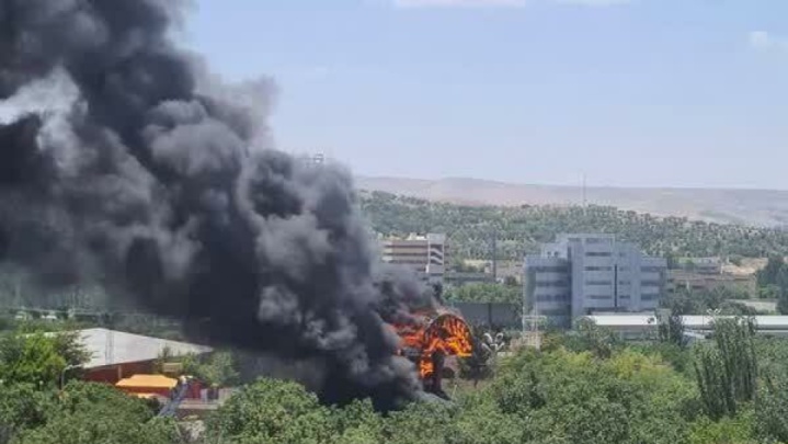 آتش‌سوزی در شهربازی باغلار باغی تبریز