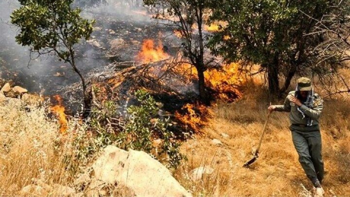 اعزام ۸۰ نیروی آتش‌نشان برای مهار آتش جنگل ابر شاهرود