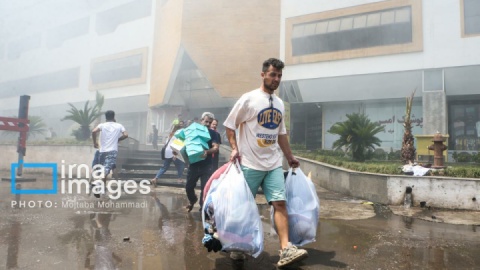 گزارش تصویری/ آتش سوزی در منطقه آزاد انزلی