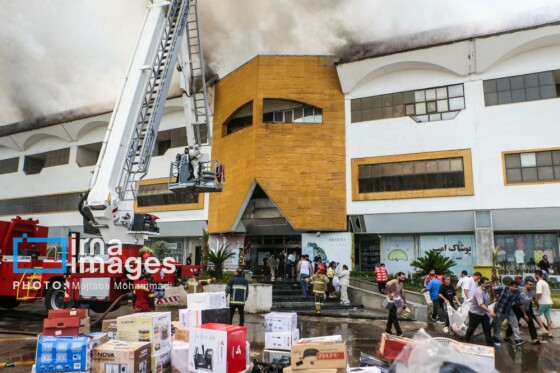 آتش سوزی در منطقه آزاد انزلی