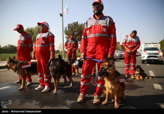 رزمایش نیروهای جمعیت هلال احمر اعزامی به مراسم اربعین حسینی