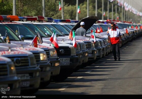 رزمایش نیروهای جمعیت هلال احمر اعزامی به مراسم اربعین حسینی