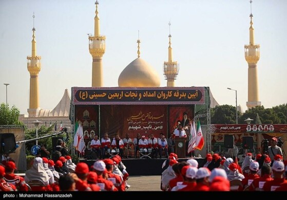 رزمایش نیروهای جمعیت هلال احمر اعزامی به مراسم اربعین حسینی