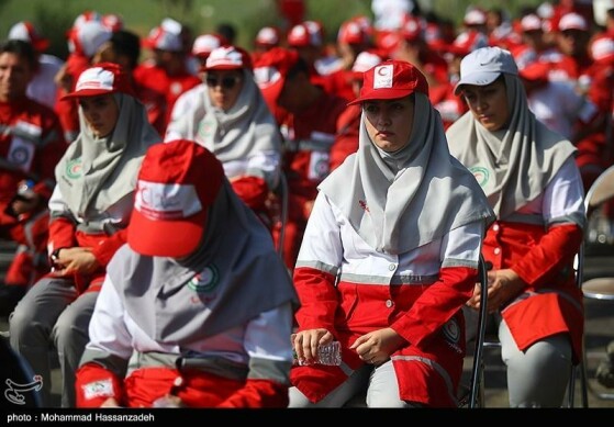 رزمایش نیروهای جمعیت هلال احمر اعزامی به مراسم اربعین حسینی