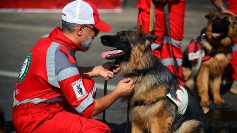 گزارش تصویری/ رزمایش نیروهای جمعیت هلال احمر اعزامی به مراسم اربعین حسینی