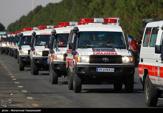 رزمایش نیروهای جمعیت هلال احمر اعزامی به مراسم اربعین حسینی