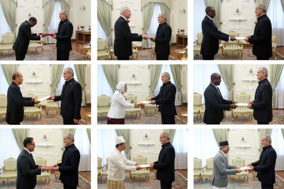 آیین دریافت استوارنامه سفرای جدید 9 کشور