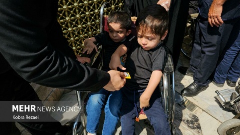 گزارش تصویری/ تشرف کاروان عزاداری معلولان به حرم مطهر رضوی