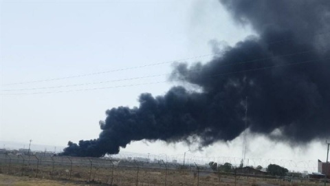 آتش‌سوزی ضایعات لاستیک در میدان آذربایجان تبریز مهار شد