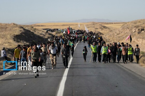 زائران پیاده در راه مشهد الرضا(ع)