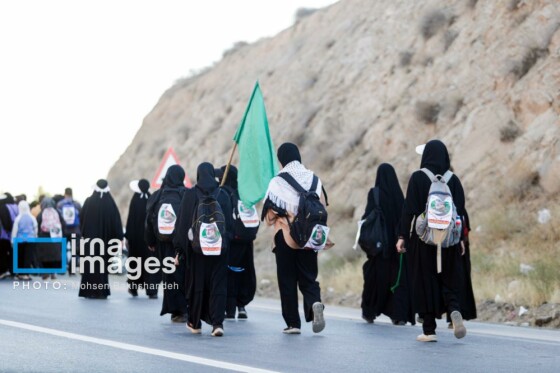 زائران پیاده در راه مشهد الرضا(ع)