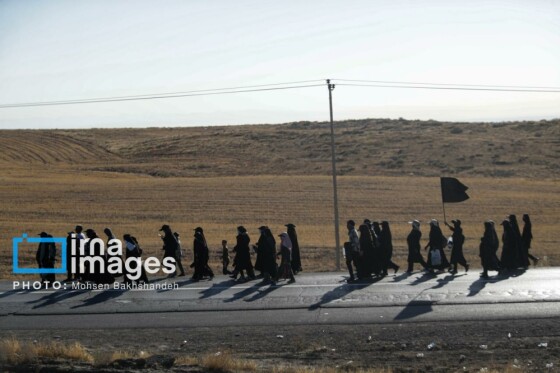 زائران پیاده در راه مشهد الرضا(ع)