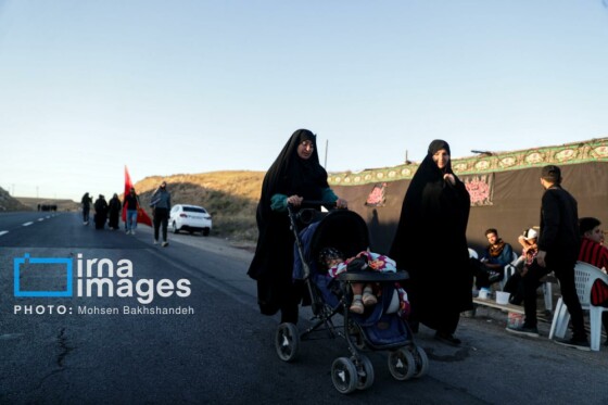 زائران پیاده در راه مشهد الرضا(ع)