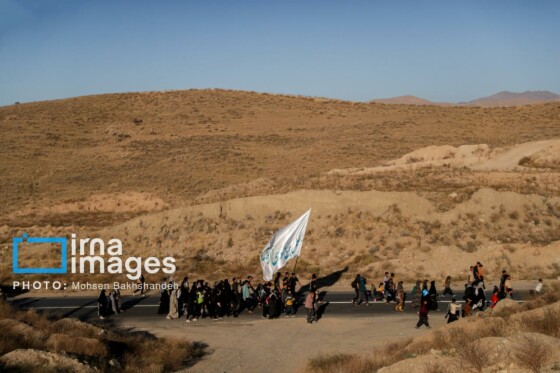 زائران پیاده در راه مشهد الرضا(ع)