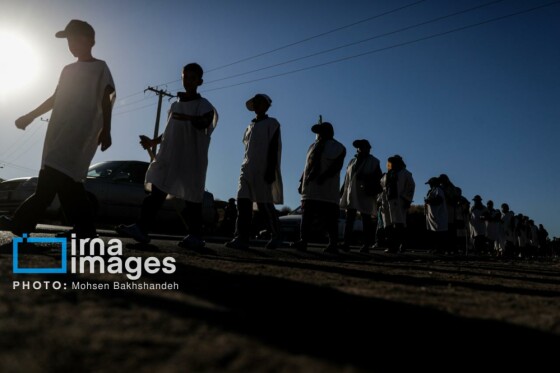 زائران پیاده در راه مشهد الرضا(ع)