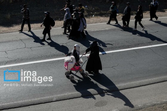 زائران پیاده در راه مشهد الرضا(ع)