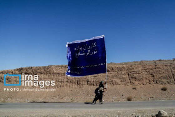 زائران پیاده در راه مشهد الرضا(ع)