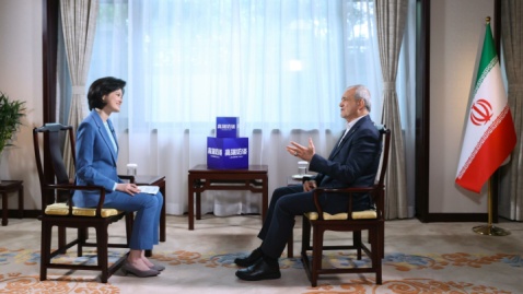 گزارش تصویری/ گفت‌وگوی پزشکیان با شبکه مرکزی تلویزیون چین