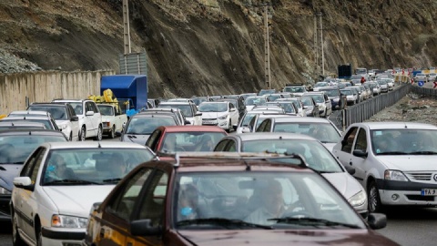 ترافیک سنگین در جاده چالوس و هراز