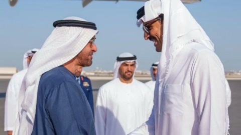 رئیس دولت امارات به دوحه سفر کرد